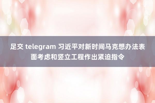 足交 telegram 习近平对新时间马克想办法表面考虑和竖立工程作出紧迫指令