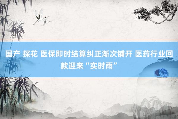 国产 探花 医保即时结算纠正渐次铺开 医药行业回款迎来“实时雨”