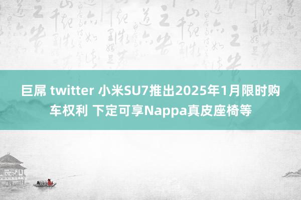 巨屌 twitter 小米SU7推出2025年1月限时购车权利 下定可享Nappa真皮座椅等