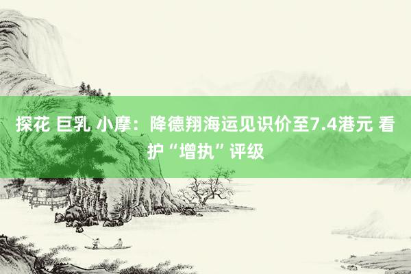 探花 巨乳 小摩：降德翔海运见识价至7.4港元 看护“增执”评级